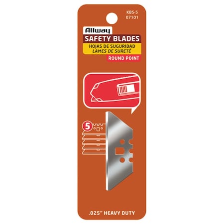 Allway Allway Steel 3 Notch Round Point Razor Blade 2-5/32 in. L 5 pk KBS5